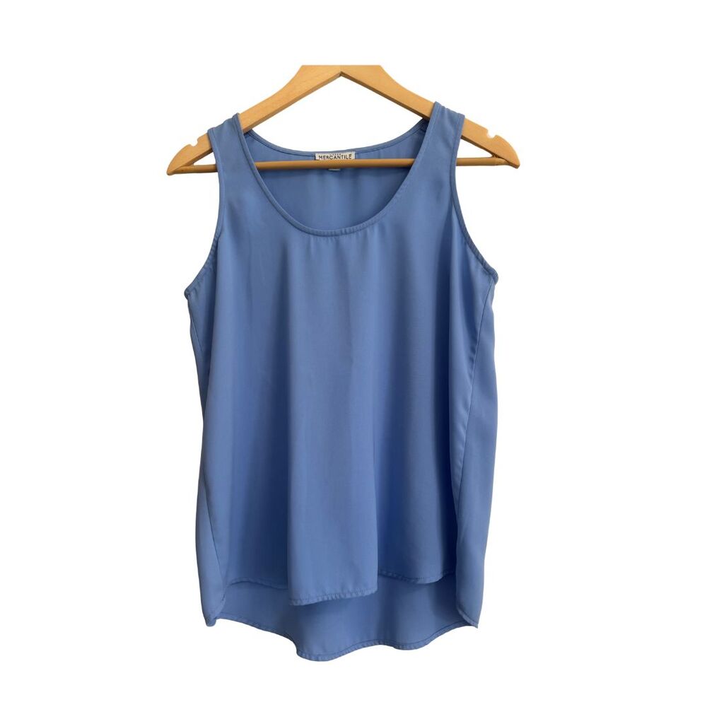 J. Crew Mercantile L1999 Blue Drapey Tank Top Size S Small Sleeveless Blouse